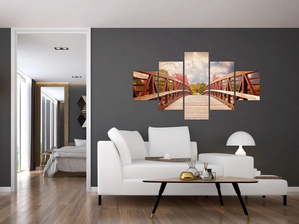 Obraz - drewniany most (125x70 cm)