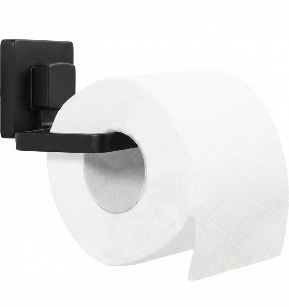 UCHWYT NA PAPIER TOALETOWY BEZ WIERCENIA CZARNY 381698