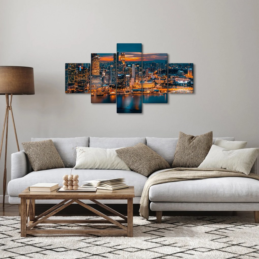 Obraz miasta nocą (125x70 cm)