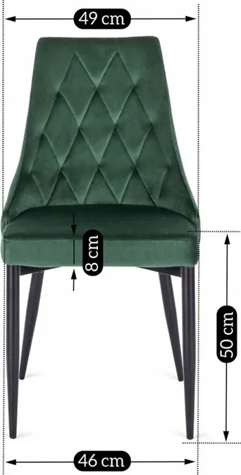 Zestaw Stół Prostokątny Rozkładany CLARK 120-160 cm Dąb Artisan/Czarny i 4 Krzesła Tapicerowane do Jadalni CORK Zielone Welurowe