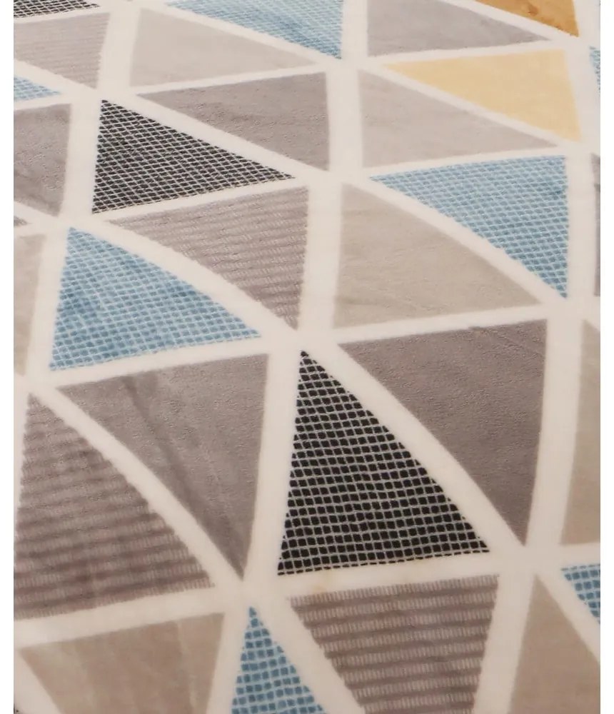 Szara pościel jednoosobowa z mikropluszu 140x200 cm Triangulo – My House