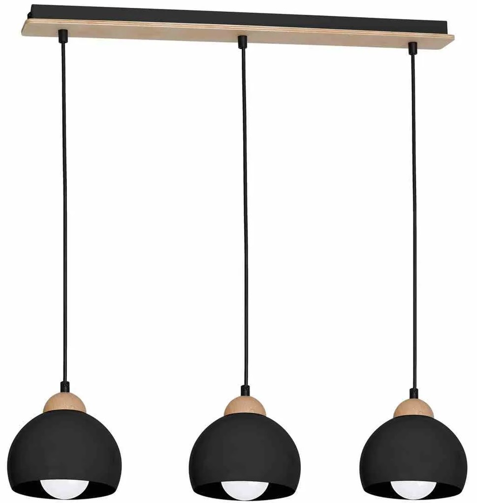 Lampa wisząca DAMA BLACK 3xE27, na listwie