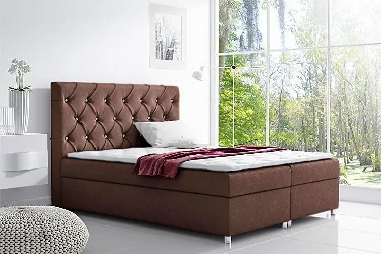 Łóżko z zagłówkiem w stylu glamour Active 180x200 - 44 kolory