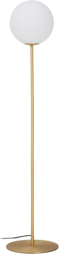 Lampa stojąca w biało-złotym kolorze ze szklanym kloszem (wysokość 165 cm) Brisia – Kave Home