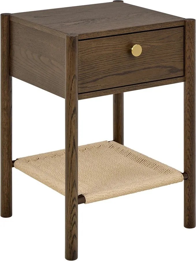 Szafka nocna w dekorze dębu w ciemnym naturalnym kolorze Monfort – Actona