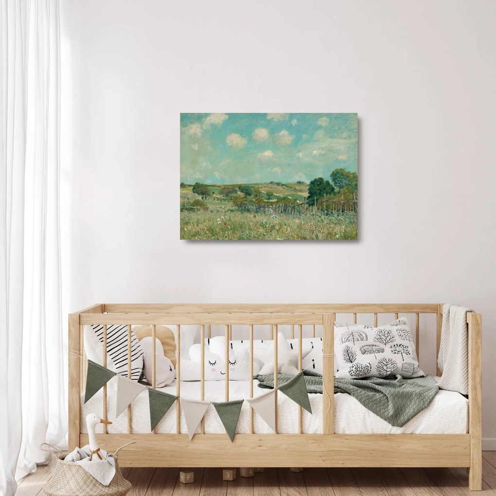 Obraz na szkle - Alfred Sisley, Meadow, reprodukcje (70x50 cm)