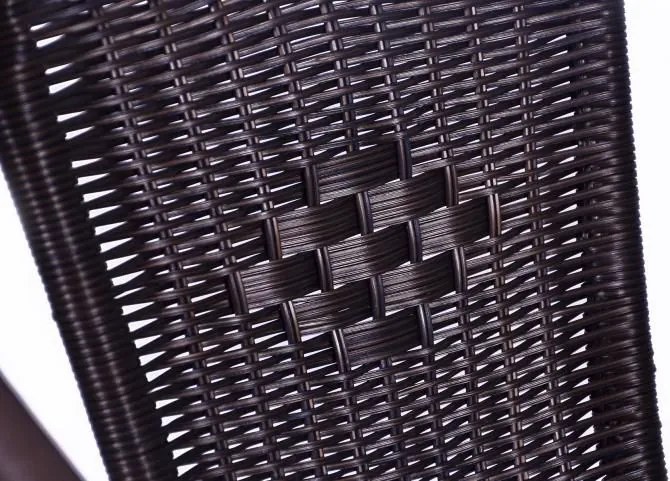 Komplet 4 x krzesła ogrodowe Garth rattanowe - czarne z brązową strukturą