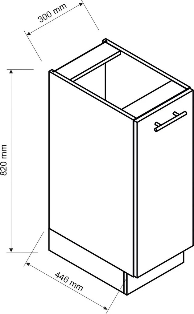 Dolna szafka kuchenna 30 cm beż piaskowy - Skania 5X