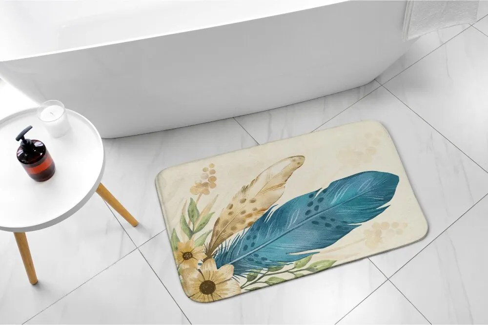 Dywanik łazienkowy Dywanik łazienkowy Piórko i kwiaty