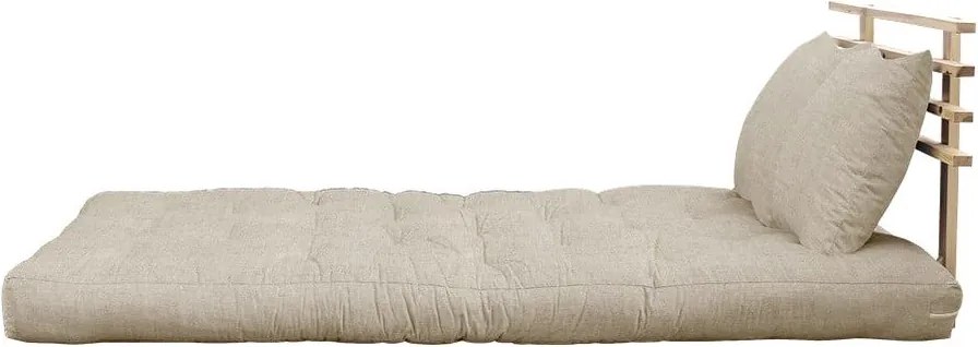 Sofa rozkładana z lnianym obiciem Karup Design Shin Sano Natural/Linen