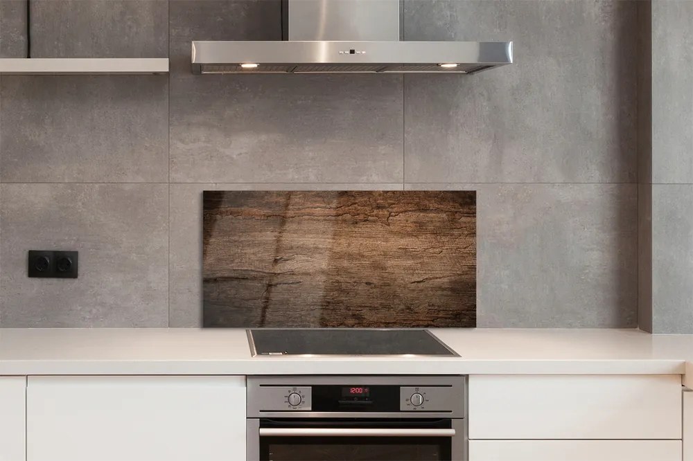 Panel szklany do Kuchni Rustykalne Słoje Drewna