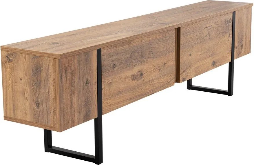 Szafka pod TV w dekorze sosny w naturalnym kolorze 180x50x29,5 cm Serenity – Kalune Design