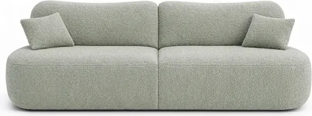 Sofa AVERIO Rozkładana Dwuosobowa Szara Boucle Japandi