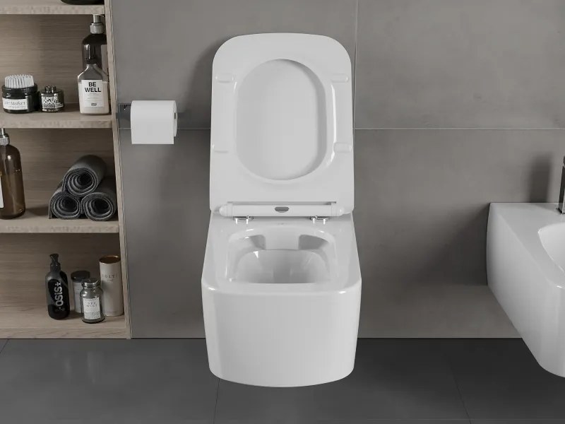 Mexen York miska wc Rimless z deską wolnoopadającą slim, duroplast, biała połysk - 30114000