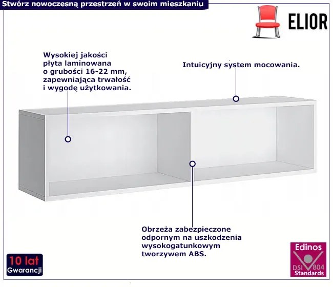 Biała Minimalistyczna Półka Ścienna Izuru