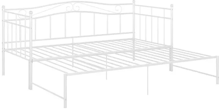 Białe metalowe łóżko rozkładane 90x200 cm E2-R72