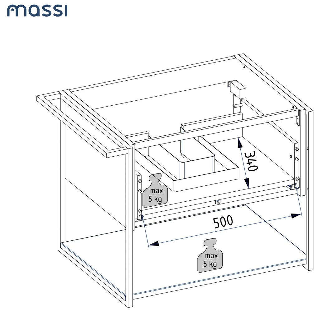 Szafka łazienkowa wisząca zielona loftowa 60 x 45 cm z czarnym blatem o strukturze kamienia VALO