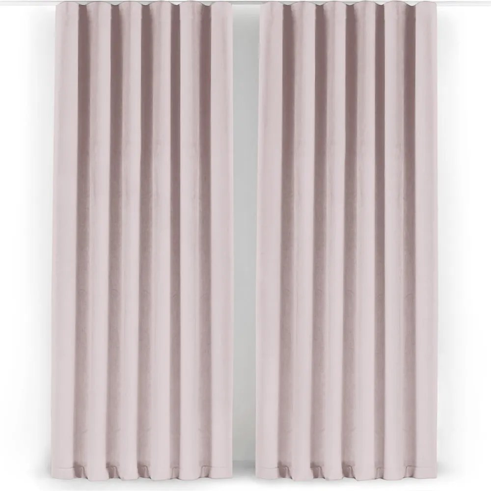 Jasnoróżowa aksamitna zasłona częściowo zaciemniająca (dimout) 530x175 cm Velto – Filumi