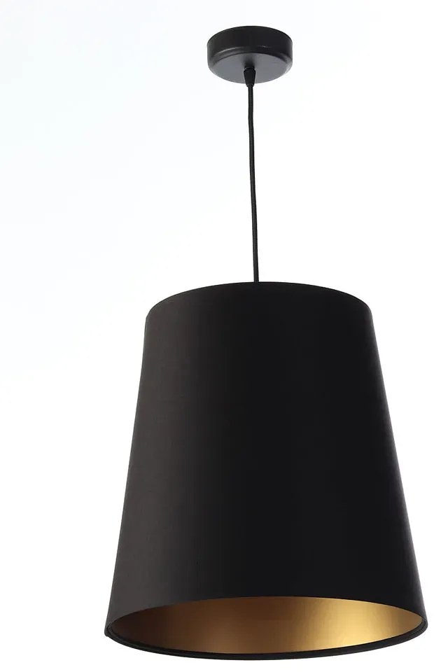 Czarno-złota lampa wisząca glamour z abażurem - 2Q S404 B9-E52