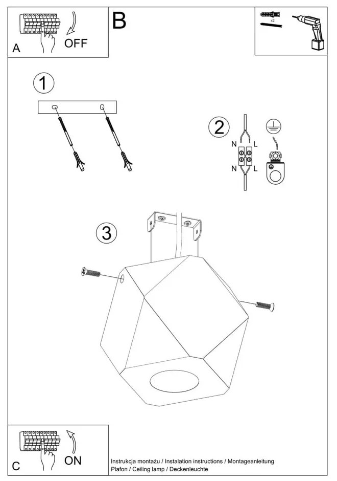 Lampa punktowa w naturalnym kolorze 12x12 cm Vige – Sollux