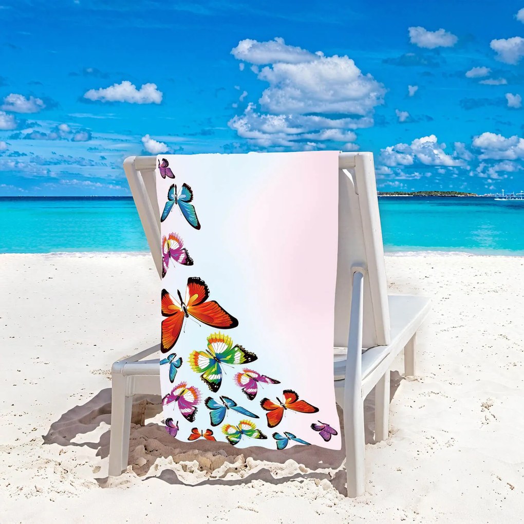 Szybkoschnący ręcznik plażowy SILMARI 100x180 cm kolorowy, 100% mikrofibra