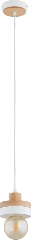 Lampa wisząca na lince LARSO 1xE27/15W/230V biała/beżowa