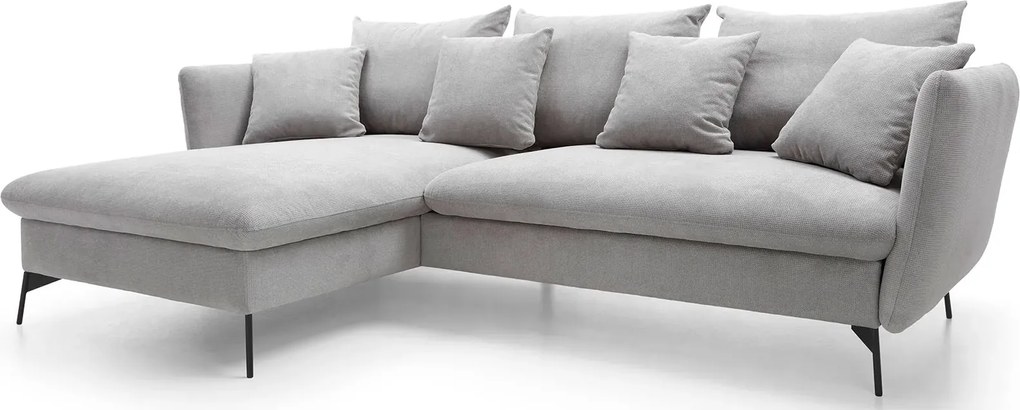 Jasnoszara kanapa narożna z pojemnikiem D9-L59