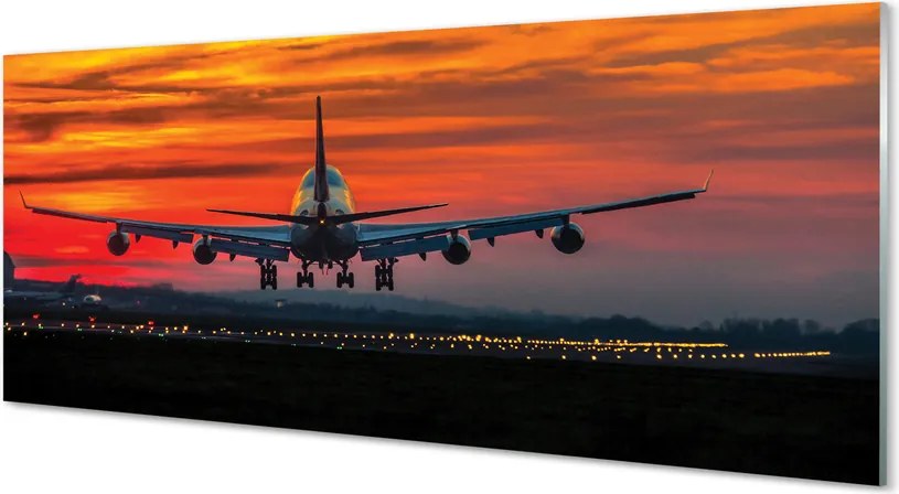 Panel nad Blat Kuchenny Samolot w Chmurach o Zachodzie