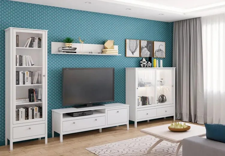 Skandynawska biała szafka nocna z szufladą N8-C78