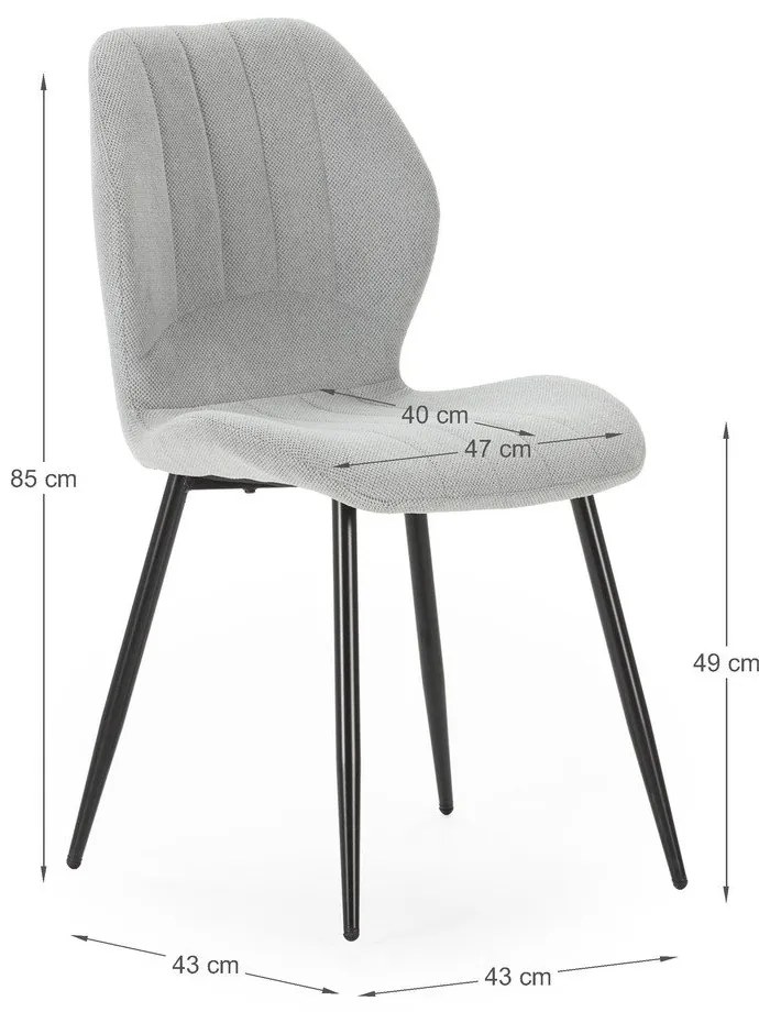 Jasnoszare krzesła zestaw 4 szt. Milu – Marckeric