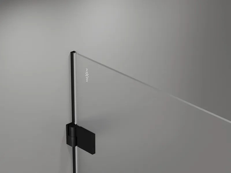 Mexen Lunar-B drzwi prysznicowe uchylne prawe 60 cm, transparent, czarne - 832-060-000-70-00-P