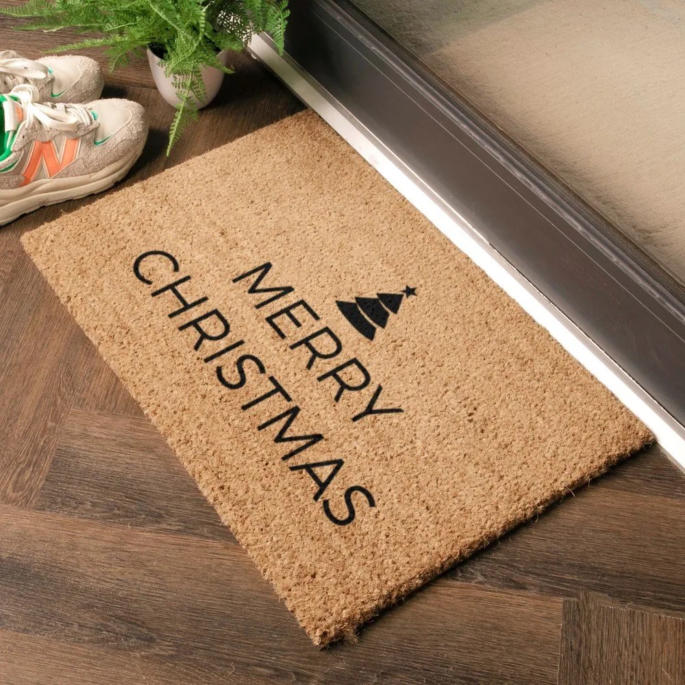 Wycieraczka ze świątecznym motywem z włókna kokosowego 40x60 cm Merry Christmas – Artsy Doormats