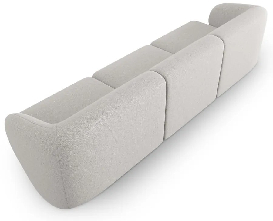 Jasnoszara sofa z tkaniny szenilowej 266 cm Paolo – Milo Casa