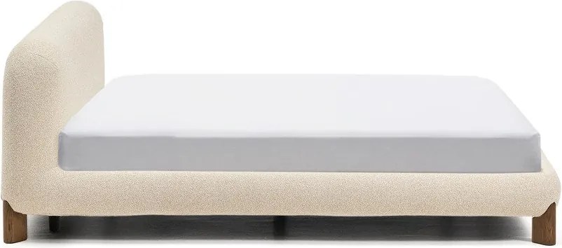 Beżowe tapicerowane łóżko dwuosobowe bez stelaża 180x200 cm Odina – Kave Home