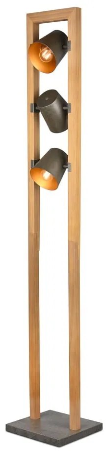 Lampa stojąca w naturalnym kolorze z metalowym kloszem (wysokość 150 cm) Bell – Trio