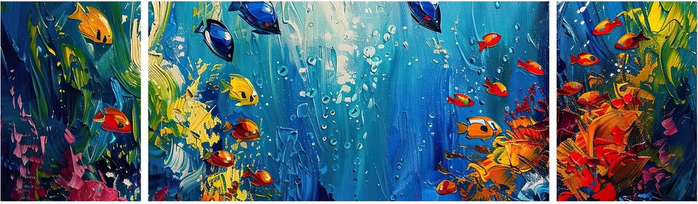 Obraz - Malowanie podwodnego świata (170x50 cm)