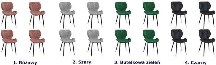 Komplet 4 krzeseł do kuchni butelkowa zieleń W6-R51