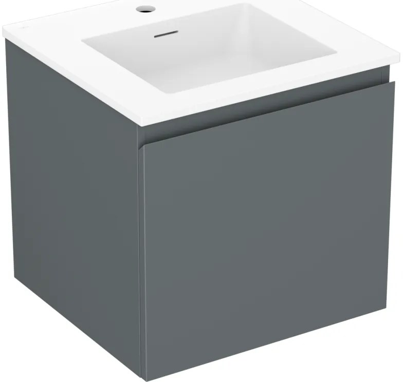 Mexen Orio szafka łazienkowa 50 cm z umywalką Otis, 1 szuflada, grafit mat/biała mat - 91A10-05047-1-BF66-W18M01