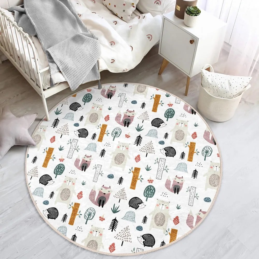 Biały dywan dziecięcy ø 80 cm Comfort – Mila Home