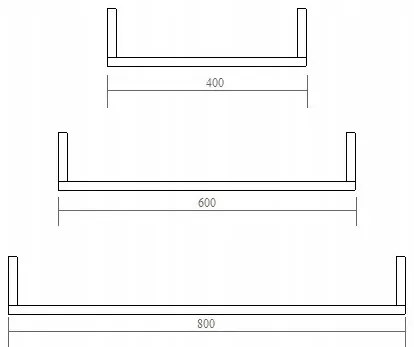 Komplet 3 Półek Ściennych W Kolorze Olcha 8 Rozmiarów