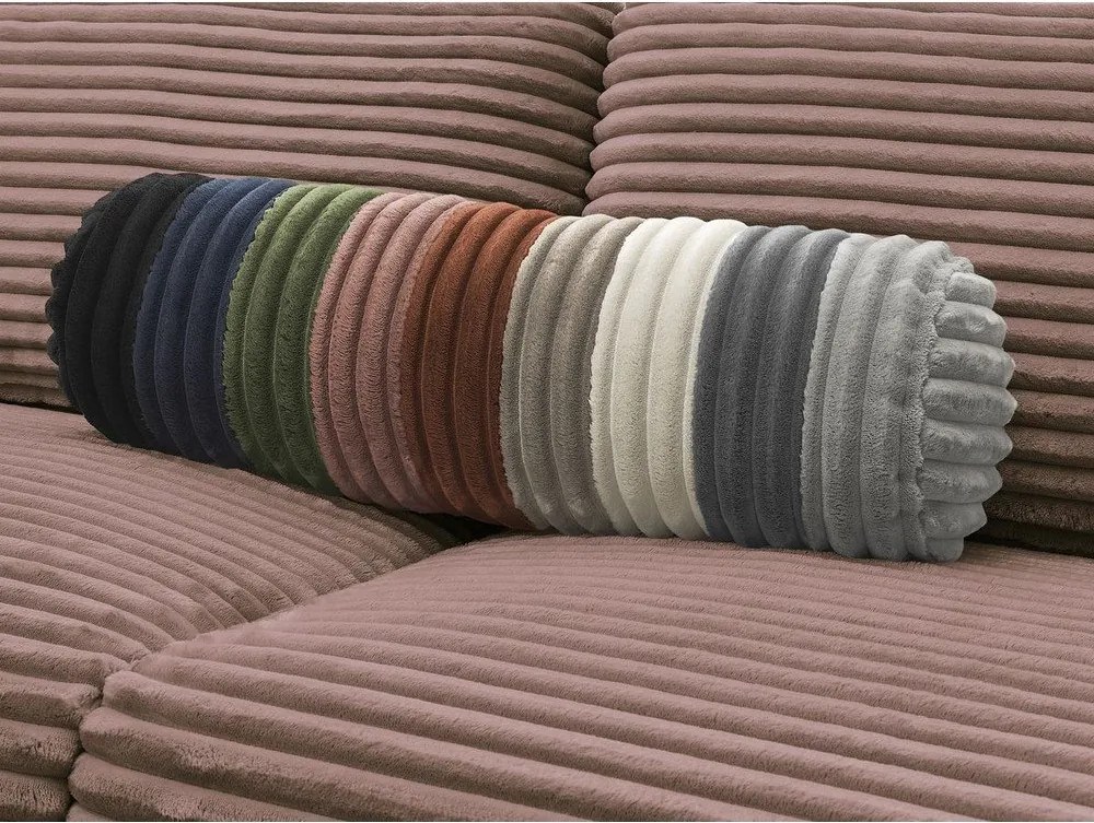 Różowa sztruksowa rozkładana sofa do spania 220 cm Hugo – Bobochic Paris