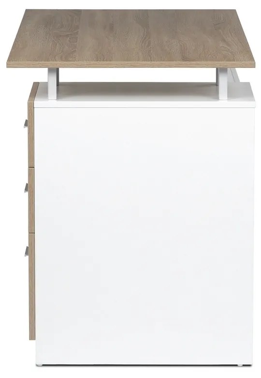 Biurko 3218 SON, białe i dąb sonoma