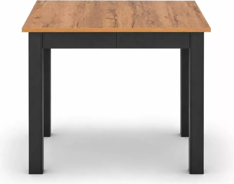 Stół rozkładany Sinenko dąb craft/czarny – prostokątny stół z płyty laminowanej 80–200 cm z 2 wkładkami