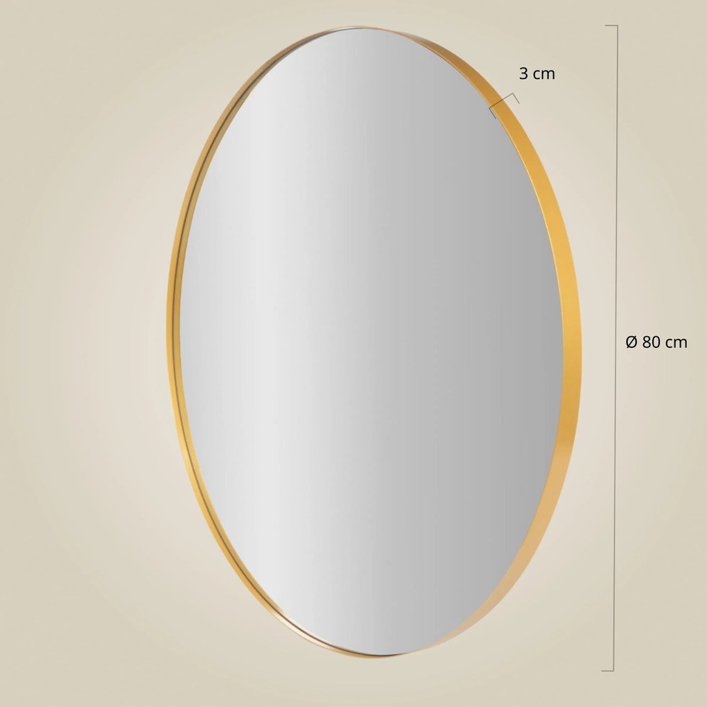 Lustro okrągłe NOOR, metalowa rama, Ø 80 cm