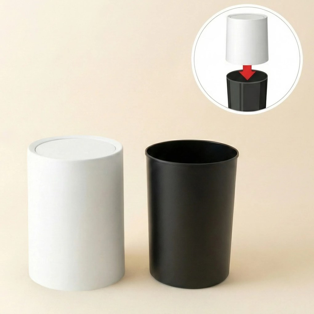 Łazienkowy kosz na śmieci RUND, 6 l