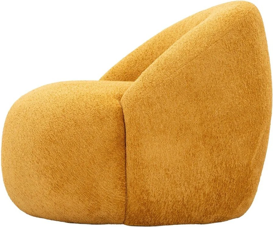 Musztardowy fotel z materiału bouclé Ginerva – Mauro Ferretti