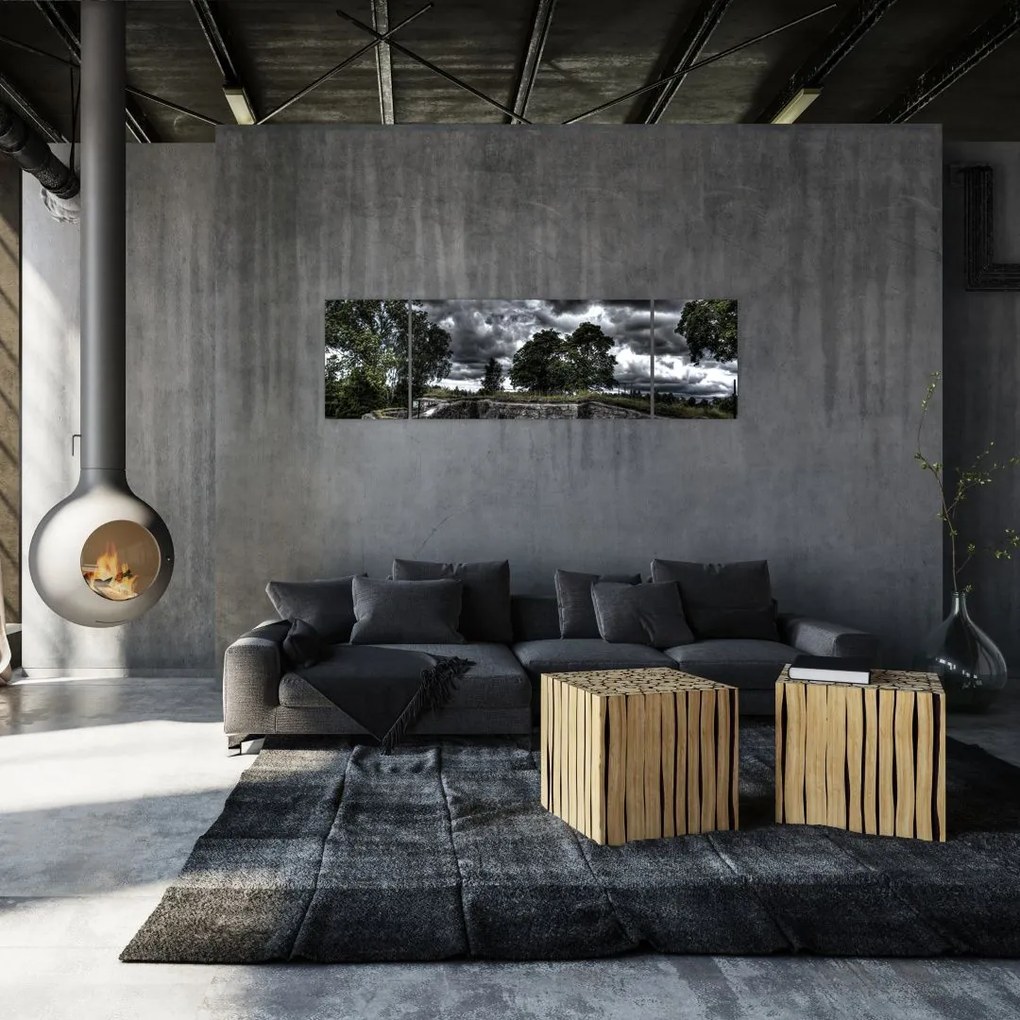 Obraz zachmurzonego nieba (170x50 cm)