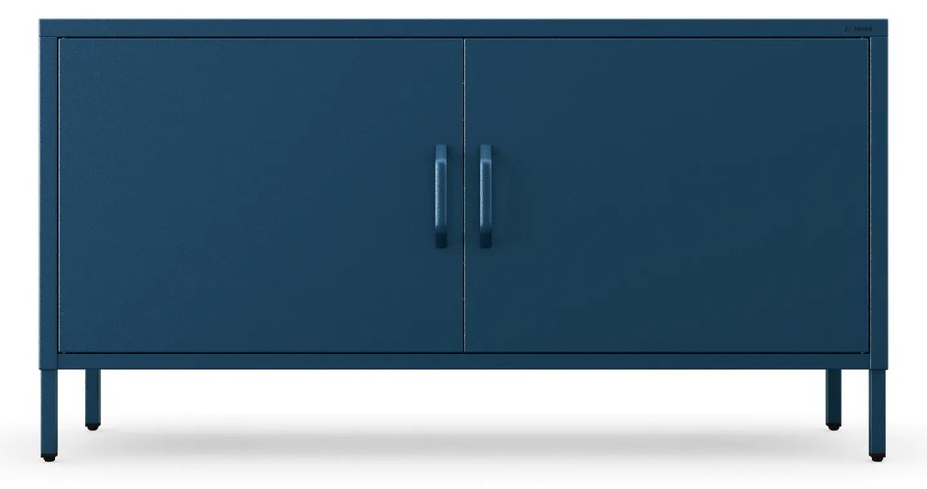 Szafka RTV metalowa na nóżkach granatowa Modern ROSA, 1150 x 595 x 400 mm