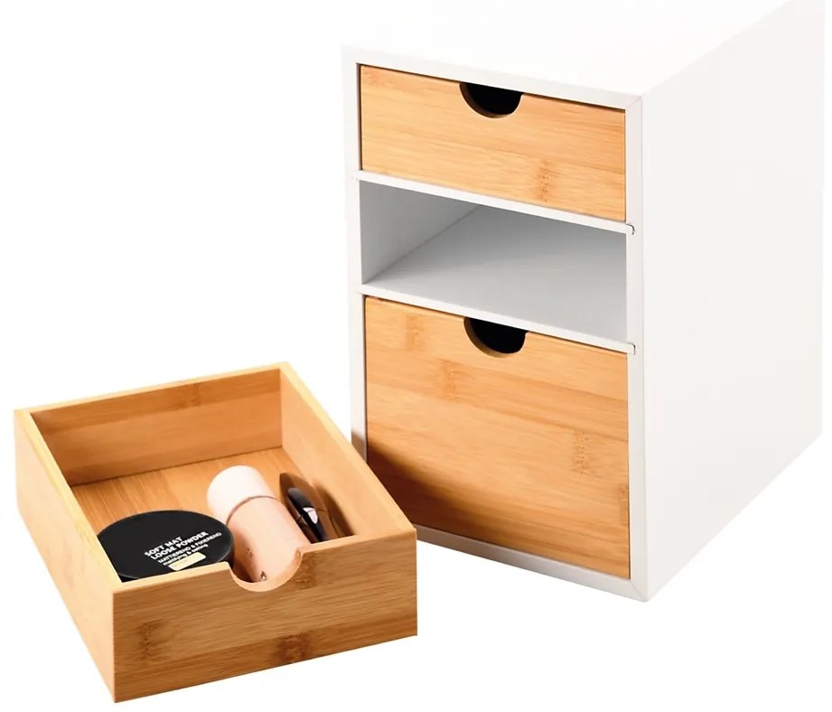 Kesper 58957 Organizer z 3 przegródkami bambusowy, 27 x 21 x 17 cm