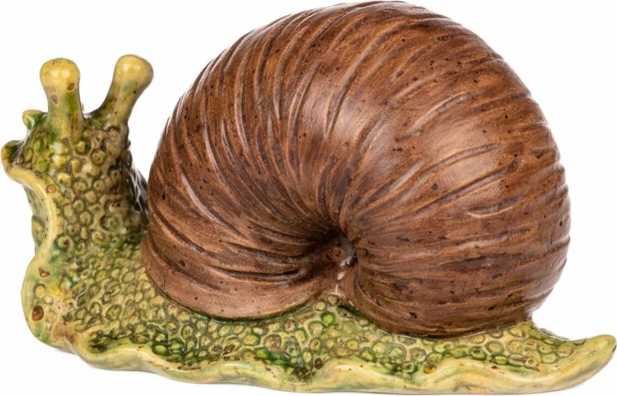 Dekoracja ogrodowa Ślimak, ciemnobrązowy, 16 x 7 x 10 cm, ceramika